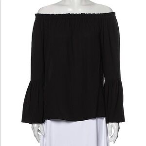 MICHAEL KORS COLLECTION Silk Off-Shoulder Top XS